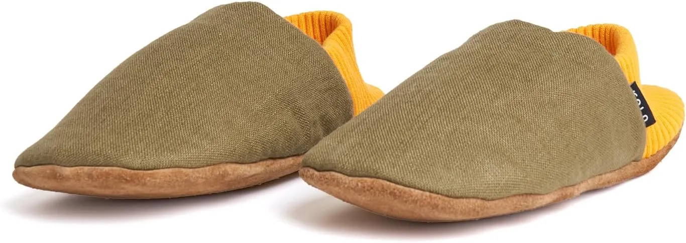 Kolo Linen House Shoes, Ultra-Soft Lining, Camel Suede Sole, For Men and Women