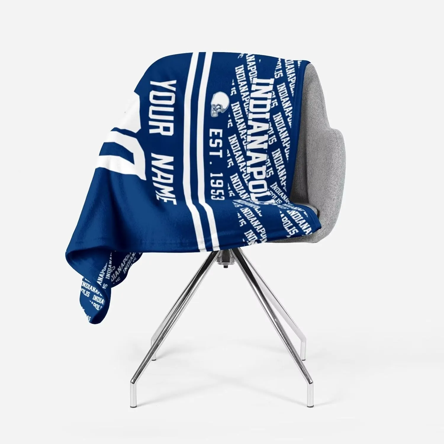 KREDE Indianapolis Throw Blanket for Baby Boy Girl Gifts Custom Name and Number