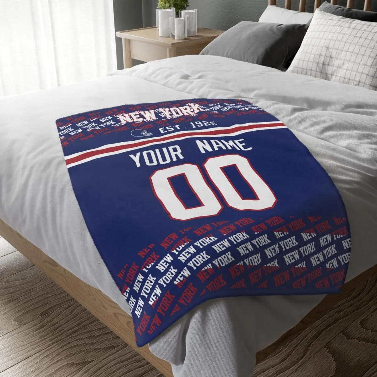 KREDE New York Throw Blanket for Baby Boy Girl Gifts Custom Name and Number