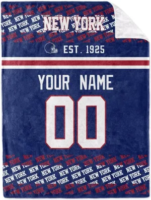 KREDE New York Throw Blanket for Baby Boy Girl Gifts Custom Name and Number