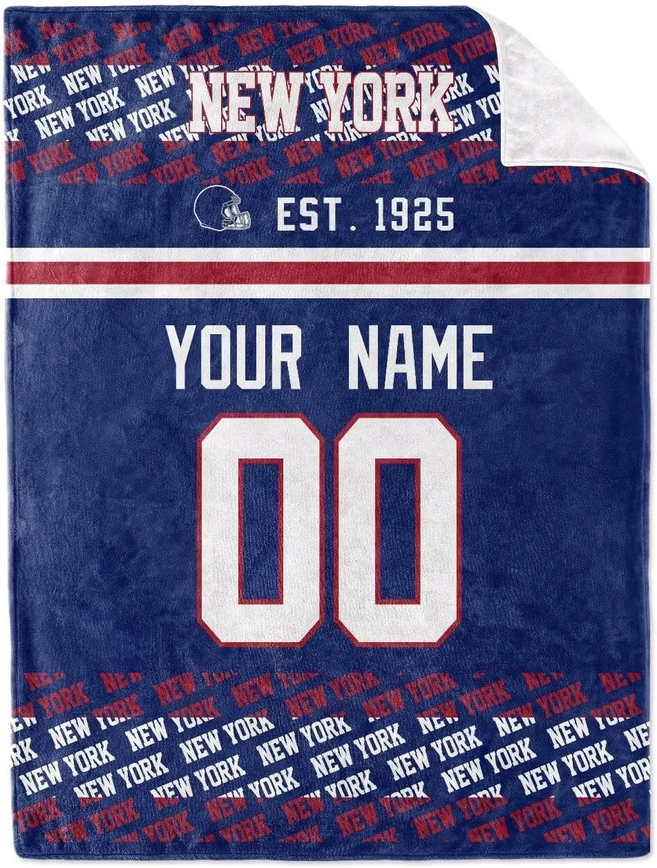 KREDE New York Throw Blanket for Baby Boy Girl Gifts Custom Name and Number
