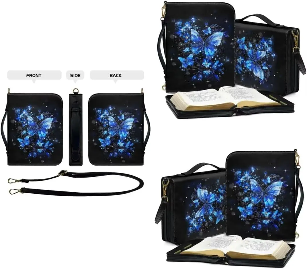 Kuiaobaty Bible Cover Protection PU Leather Bible Carrying Bag Thicken Bible Protective Holder