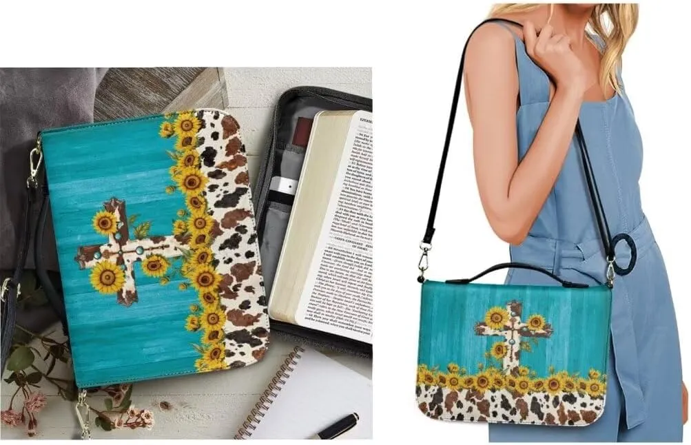 Kuiaobaty Bible Cover Protection PU Leather Bible Carrying Bag Thicken Bible Protective Holder