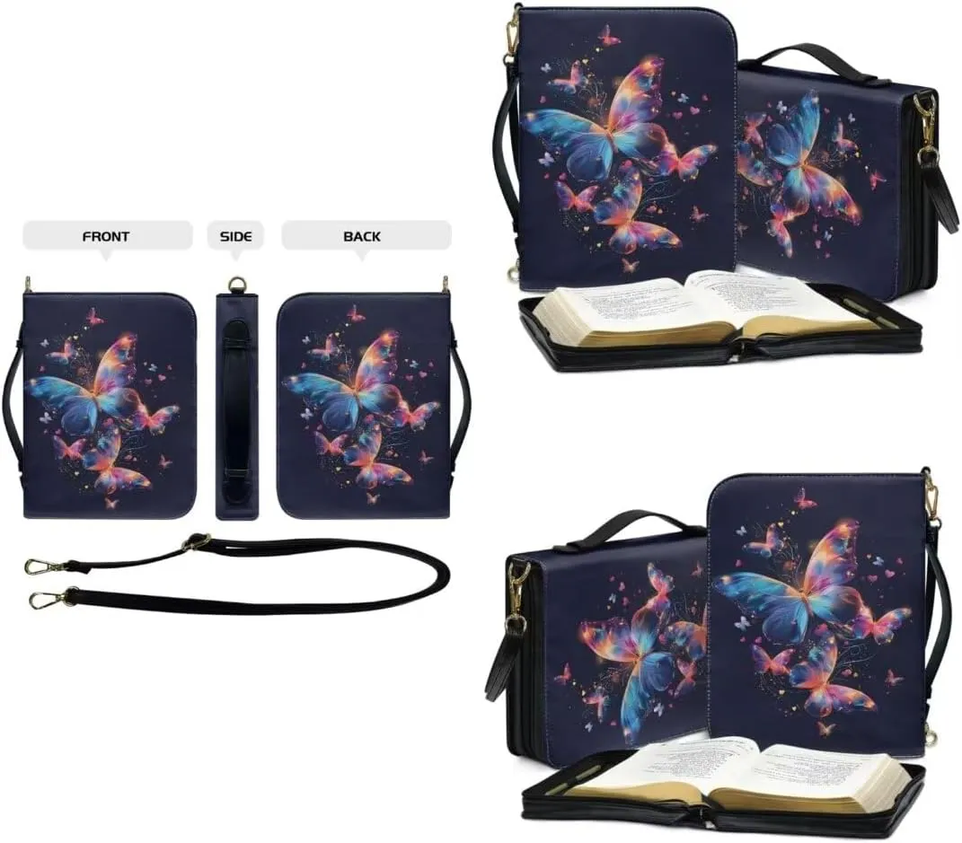Kuiaobaty Bible Cover Protection PU Leather Bible Carrying Bag Thicken Bible Protective Holder