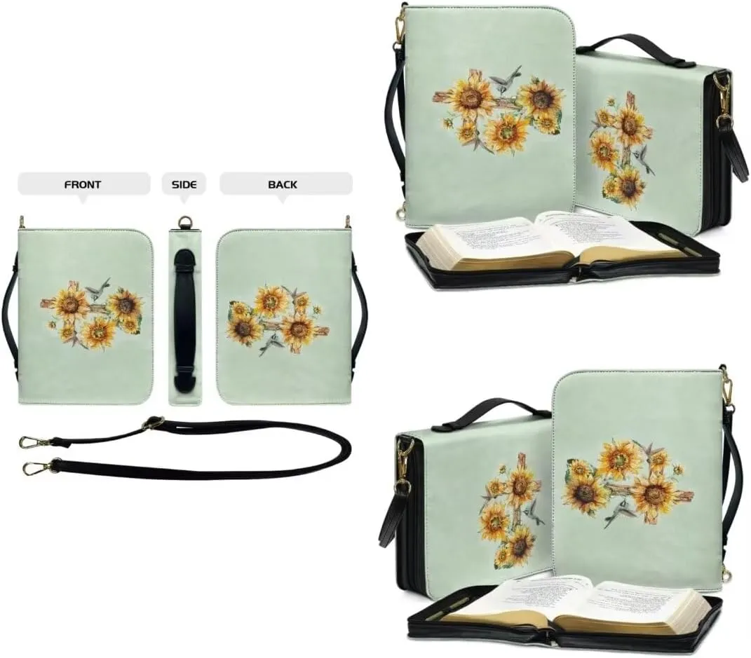 Kuiaobaty Bible Cover Protection PU Leather Bible Carrying Bag Thicken Bible Protective Holder