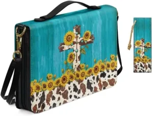 Kuiaobaty Bible Cover Protection PU Leather Bible Carrying Bag Thicken Bible Protective Holder