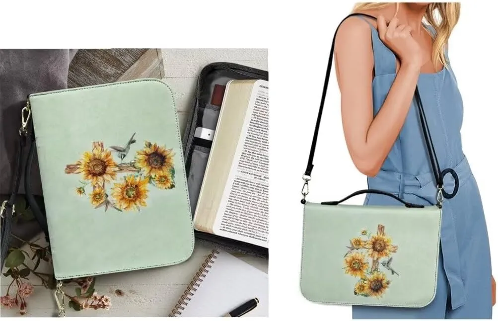 Kuiaobaty Bible Cover Protection PU Leather Bible Carrying Bag Thicken Bible Protective Holder