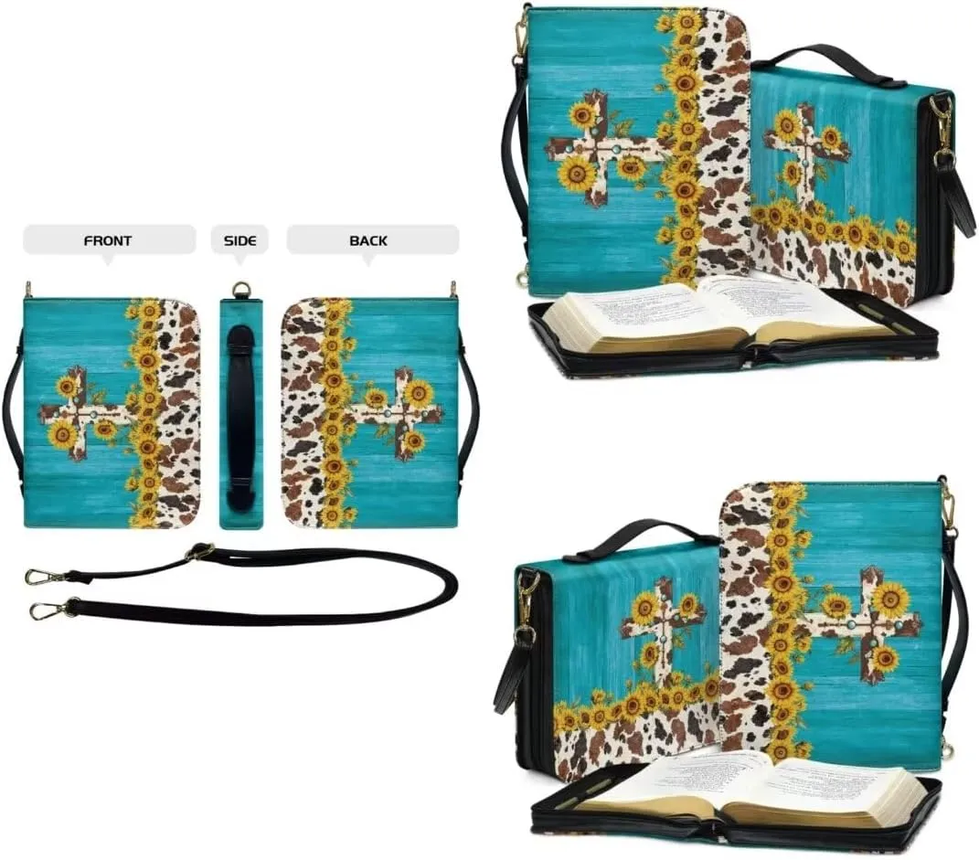 Kuiaobaty Bible Cover Protection PU Leather Bible Carrying Bag Thicken Bible Protective Holder