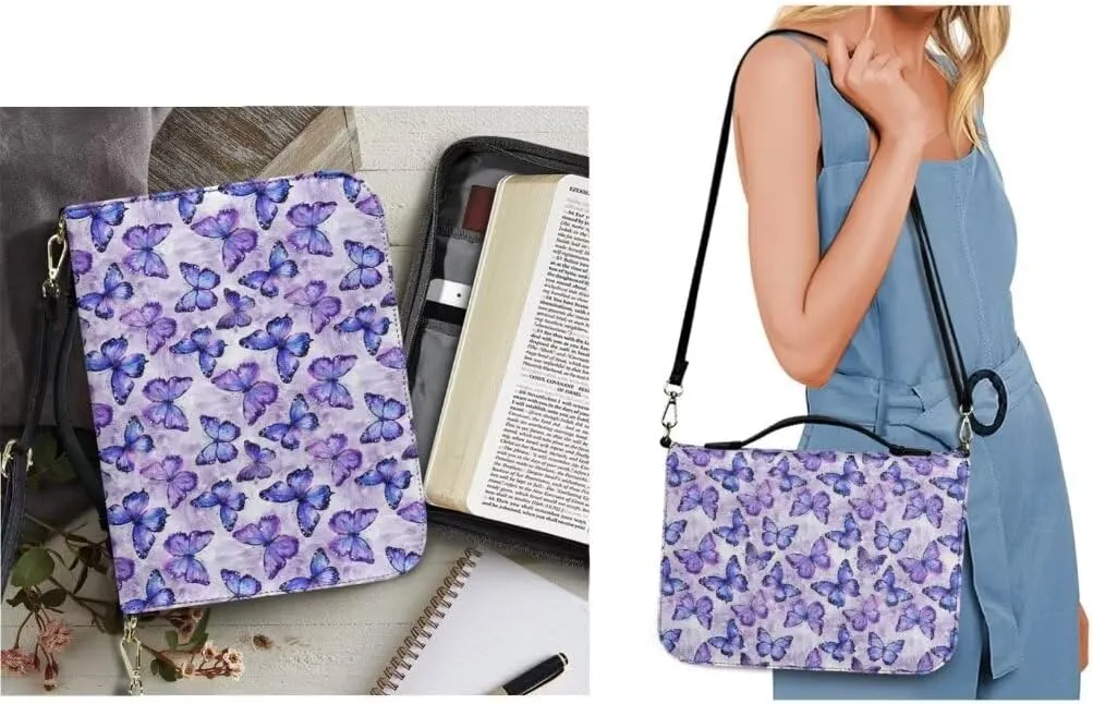 Kuiaobaty Bible Protective Case for Women PU Leather Bible Carrying Bag Holy Bible Cover