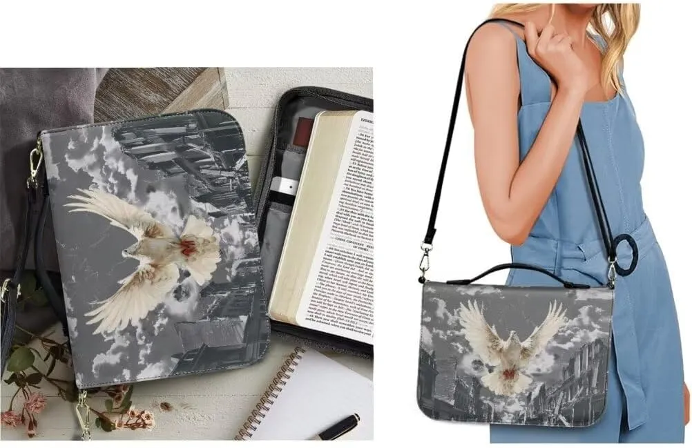 Kuiaobaty Bible Protective Case for Women PU Leather Bible Carrying Bag Holy Bible Cover