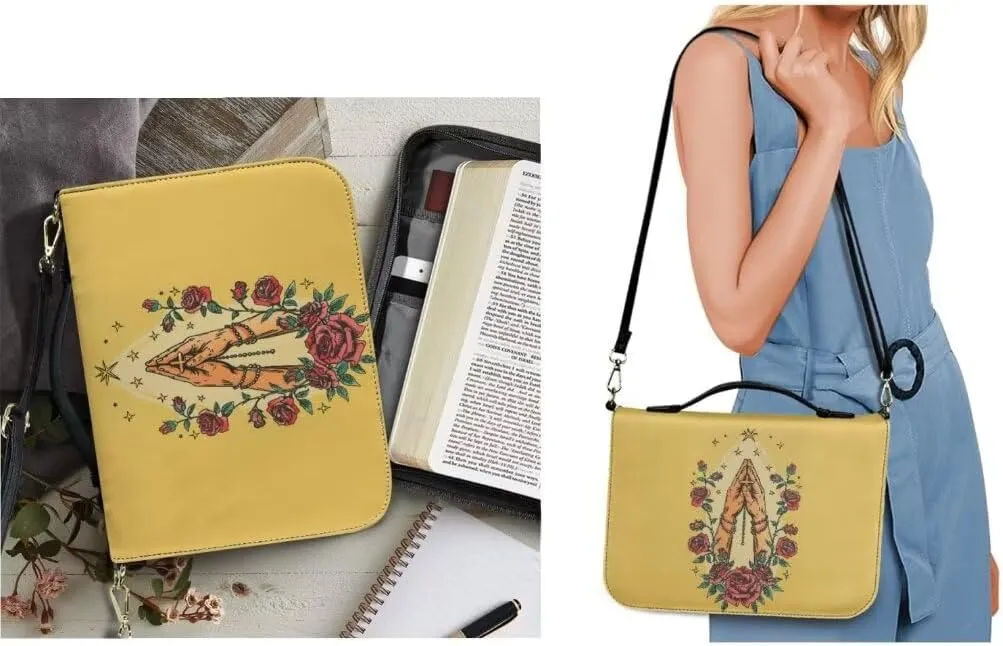 Kuiaobaty Bible Protective Case for Women PU Leather Bible Carrying Bag Holy Bible Cover