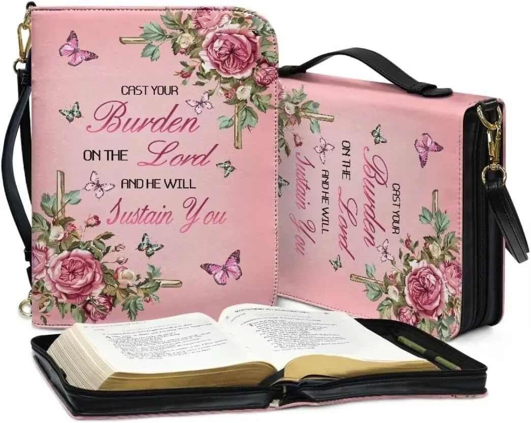 Kuiaobaty Bible Protective Case PU Leather Bible Cover Large Bible Organizer Case