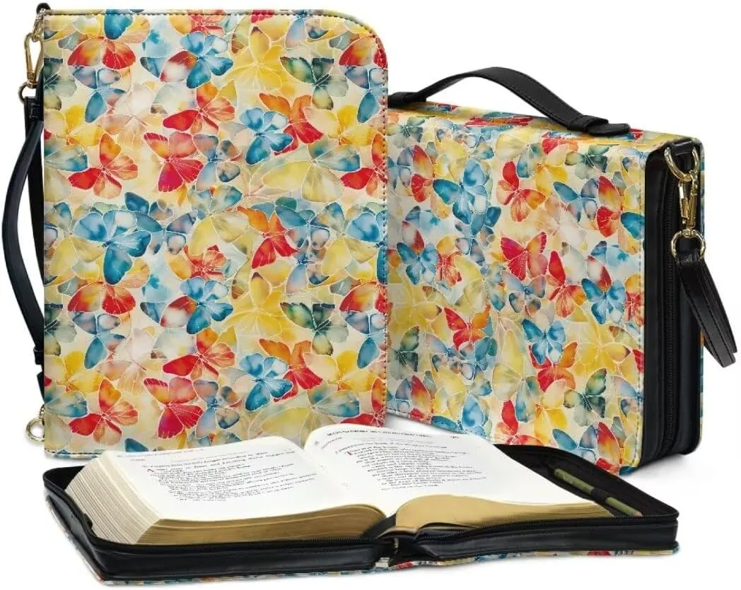 Kuiaobaty Bible Protective Case PU Leather Bible Cover Large Bible Organizer Case
