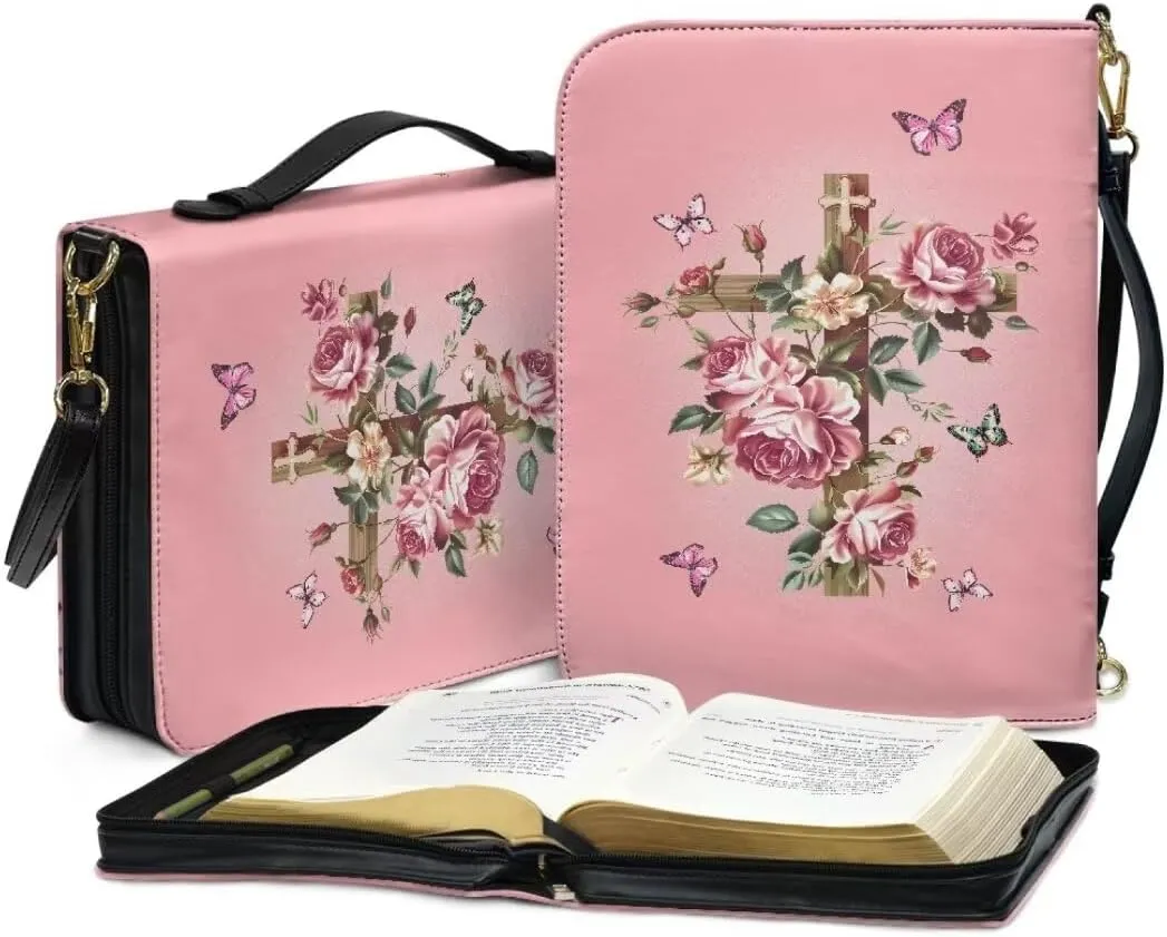 Kuiaobaty Bible Protective Case PU Leather Bible Cover Large Bible Organizer Case
