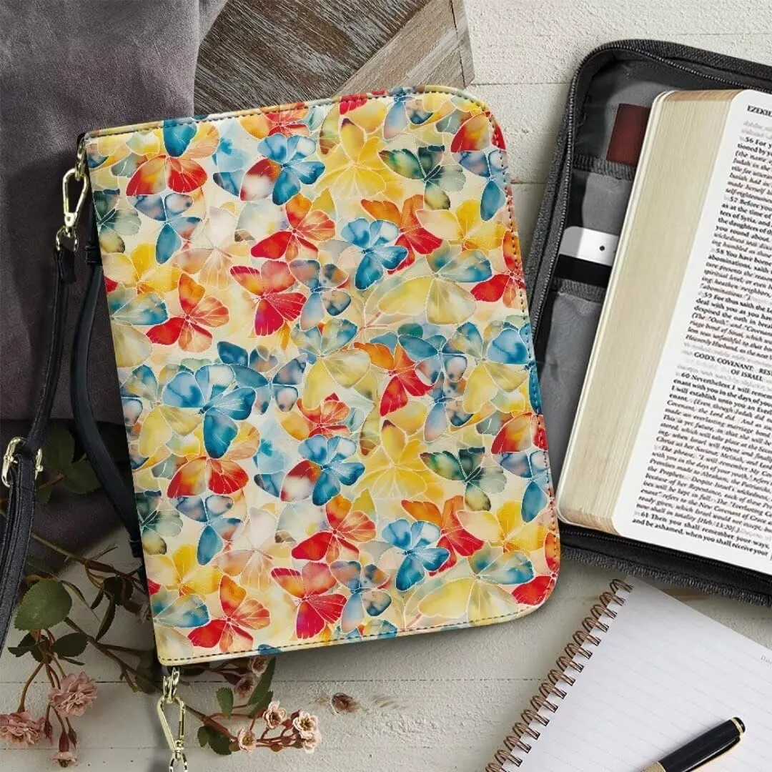 Kuiaobaty Bible Protective Case PU Leather Bible Cover Large Bible Organizer Case