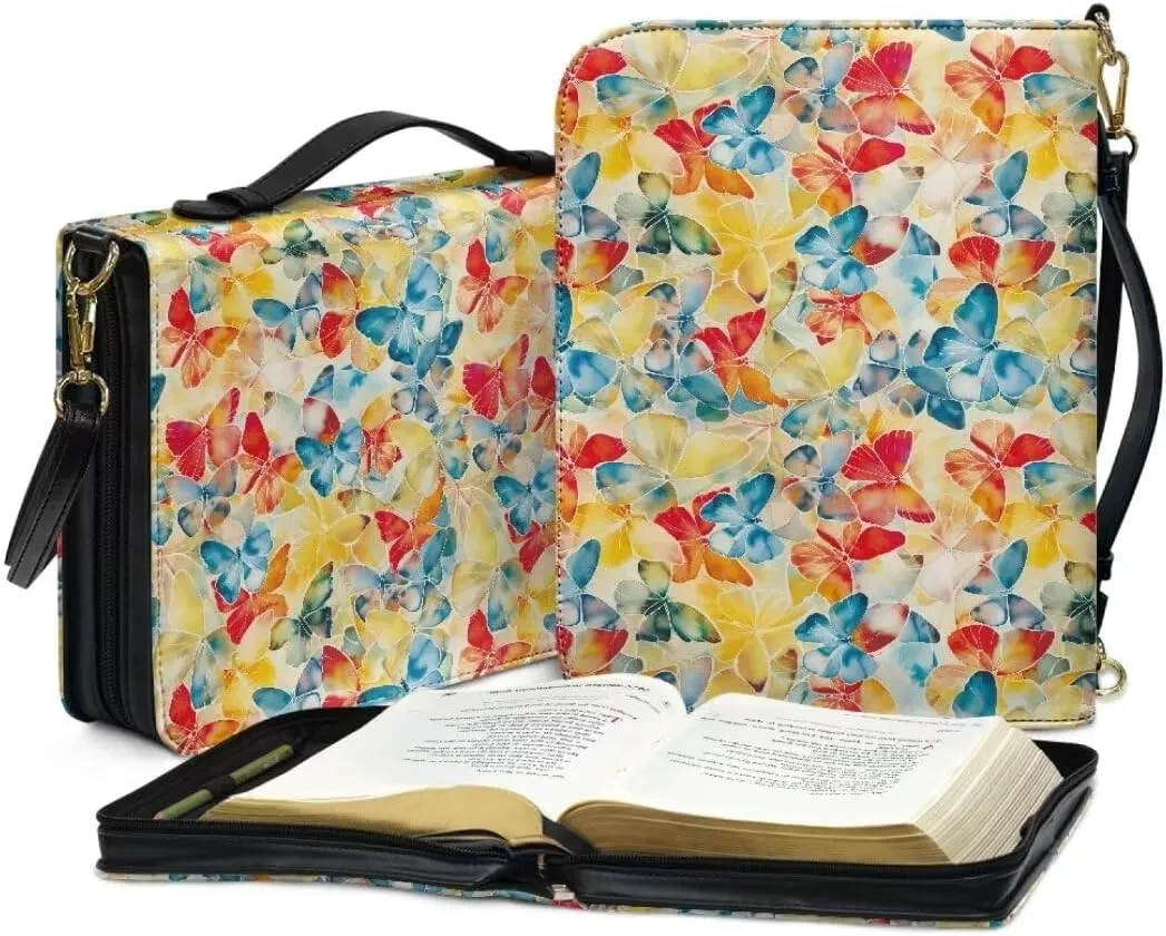 Kuiaobaty Bible Protective Case PU Leather Bible Cover Large Bible Organizer Case