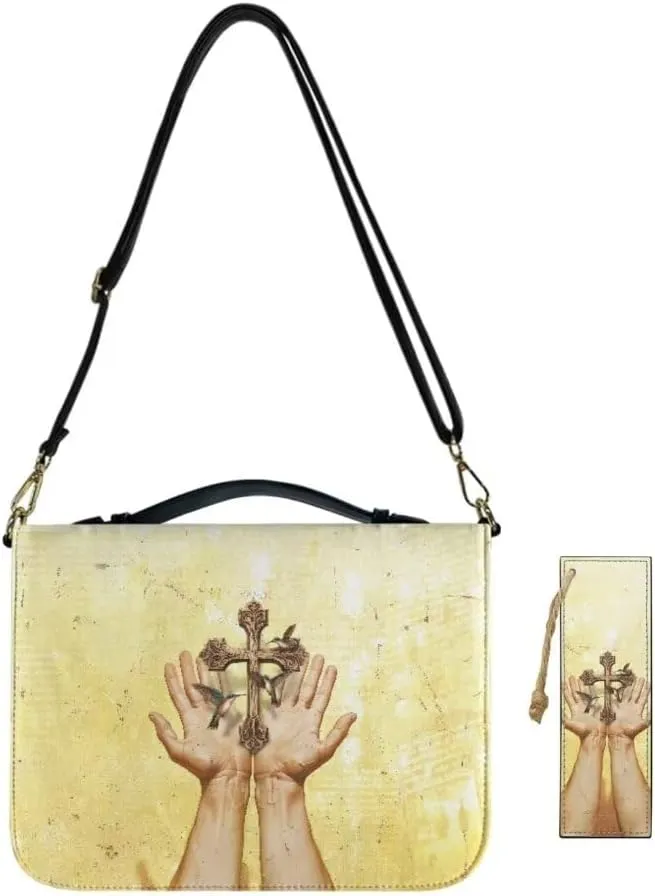 Kuiaobaty Bible Protective Case PU Leather Bible Cover Zipper Bible Carrying Bag for Church