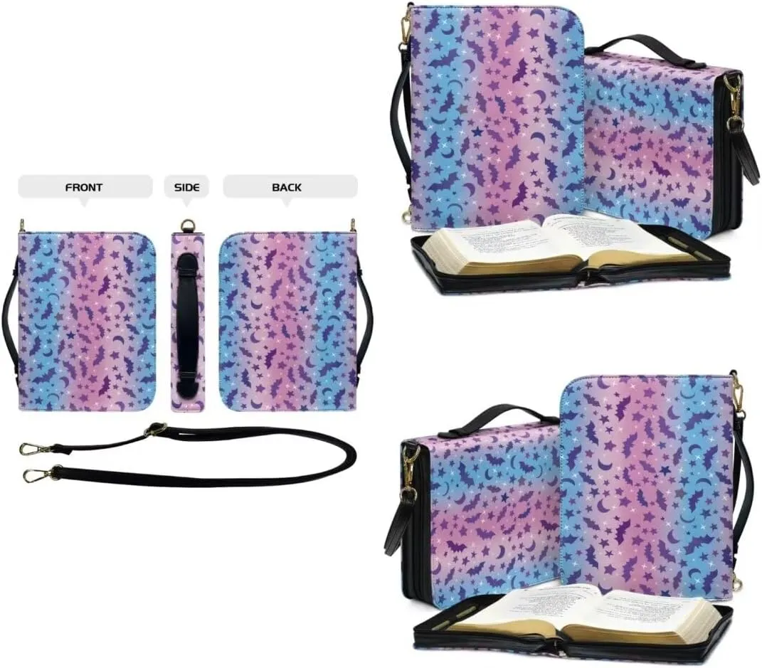 Kuiaobaty Bible Protective Case PU Leather Bible Cover Zipper Bible Carrying Bag for Church