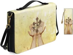 Kuiaobaty Bible Protective Case PU Leather Bible Cover Zipper Bible Carrying Bag for Church