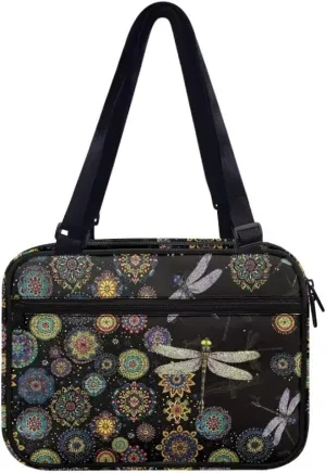 Kuiaobaty Dragonfly Women's Bible Cover for Church Bag Stylish Crossbody Bible Bag with Pockets High-Capacity Bible Case with Strap Portable Bible Organizer Case for Christian Gift for Birthday