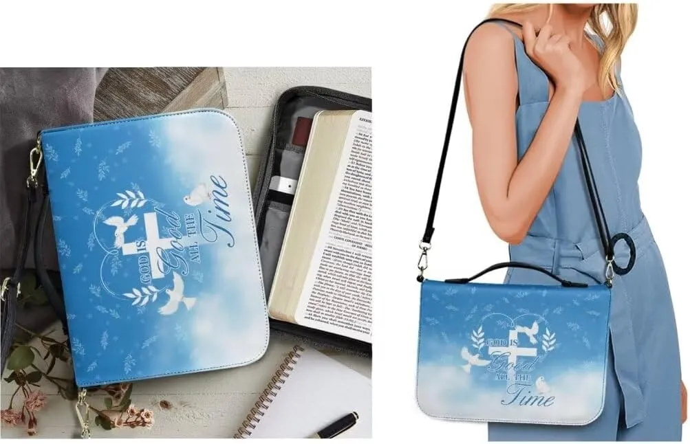Kuiaobaty Large Bible Covers for Women PU Leather Bible Carrying Bag Thicken Bible Bag Set