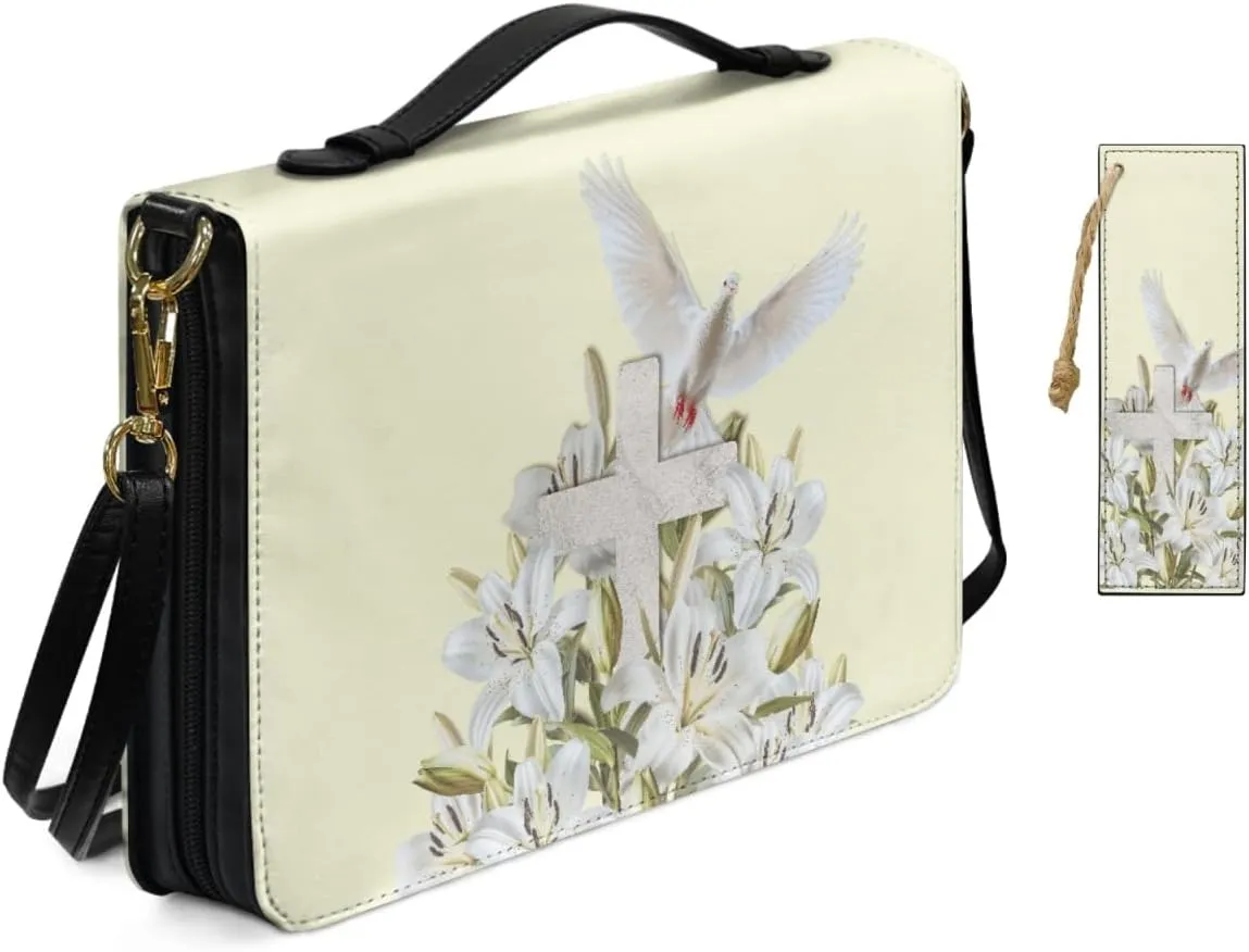 Kuiaobaty Large Bible Covers for Women PU Leather Bible Carrying Bag Thicken Bible Bag Set