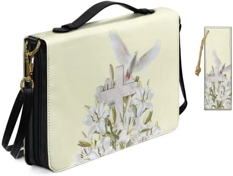 Kuiaobaty Large Bible Covers for Women PU Leather Bible Carrying Bag Thicken Bible Bag Set