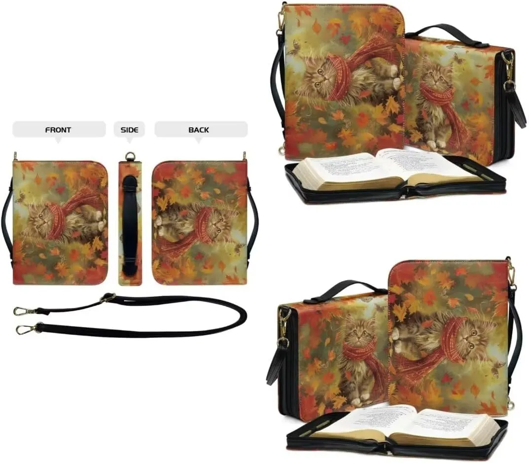 Kuiaobaty Large Bible Covers for Women PU Leather Bible Holder Case Zipper Bible Carring Bag