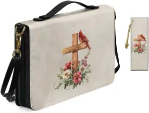 Kuiaobaty Large Bible Covers for Women PU Leather Bible Holder Case Zipper Bible Carring Bag