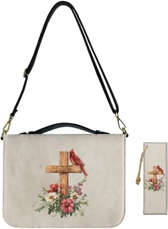 Kuiaobaty Large Bible Covers for Women PU Leather Bible Holder Case Zipper Bible Carring Bag