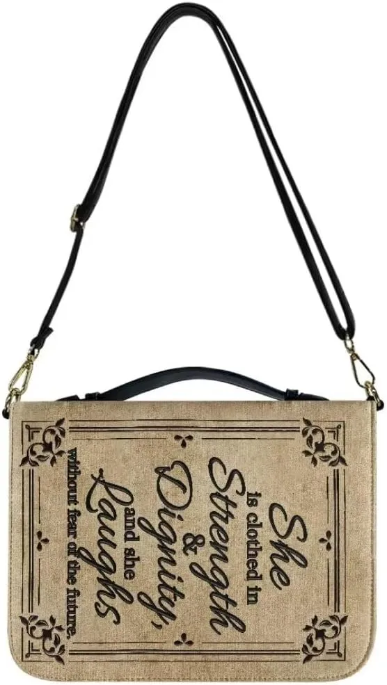 Kuiaobaty PU Leather Bible Cover Solemn Bible Carrying Bag Large Bible Cover Case