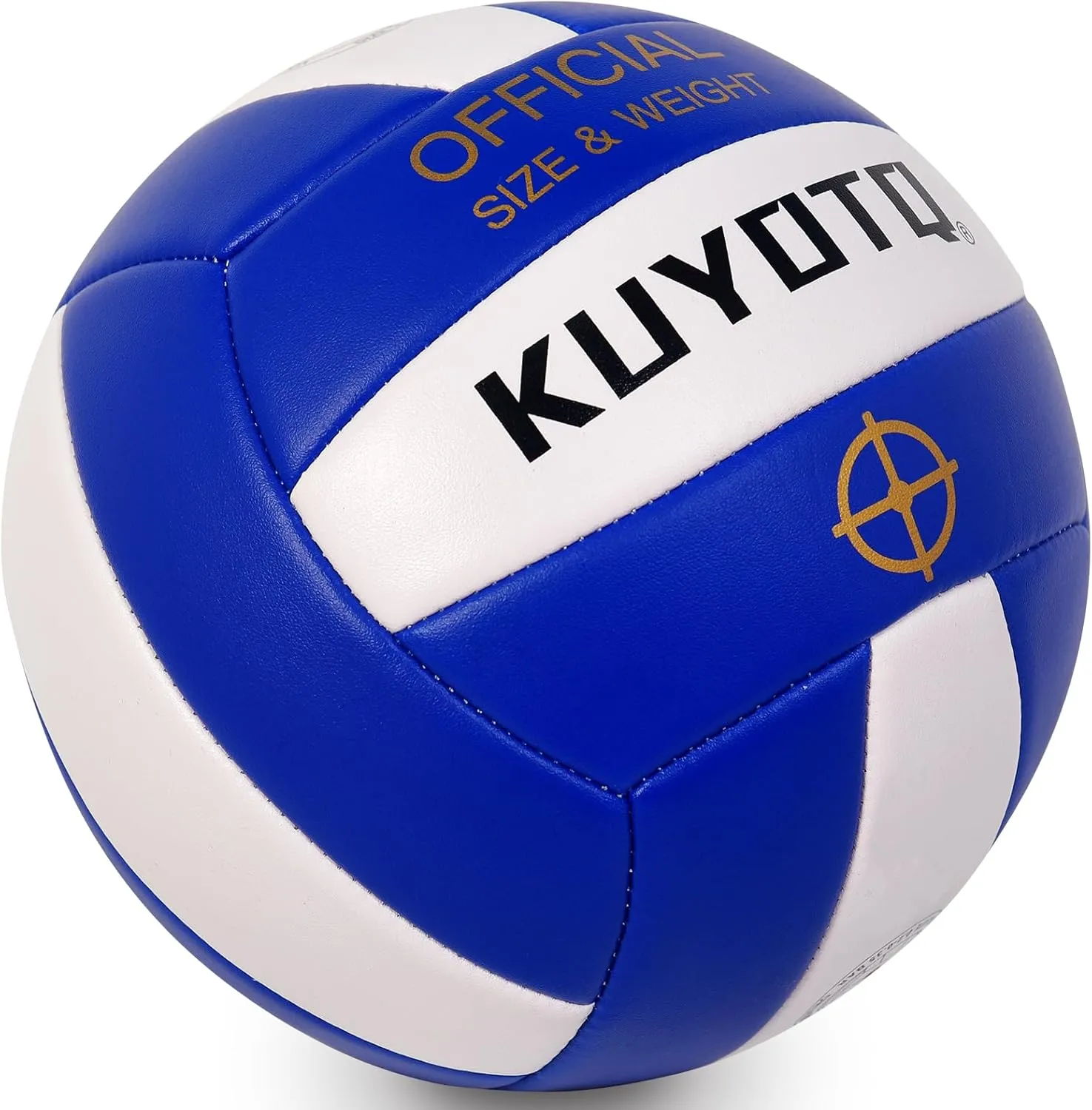 KUYOTQ Outdoor Beach Volleyball, 3MM Thickened Surface Soft Leather Volleyball for Youth Mens,Beach Play,Game, in&Outdoor Training (Official Size,Deflated)