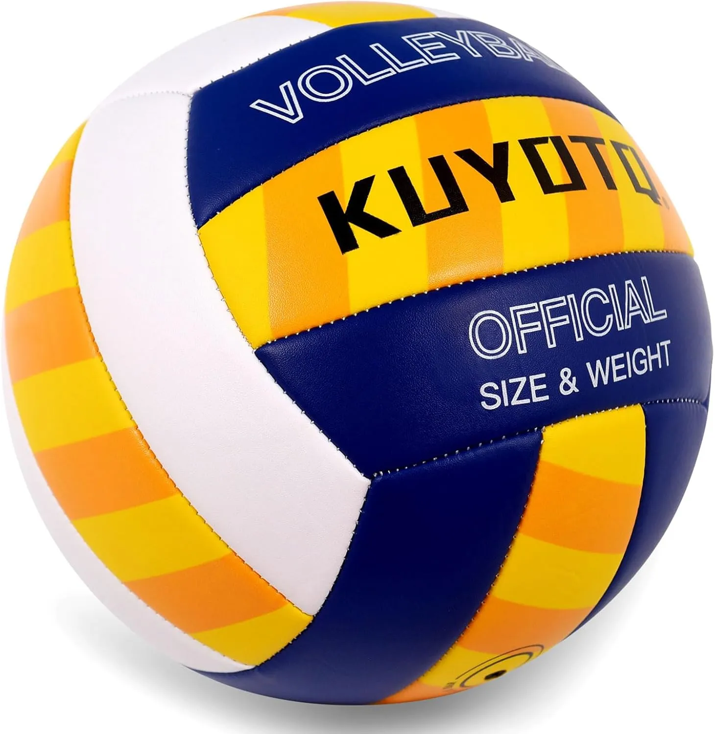 KUYOTQ Outdoor Beach Volleyball, 3MM Thickened Surface Soft Leather Volleyball for Youth Mens,Beach Play,Game, in&Outdoor Training (Official Size,Deflated)