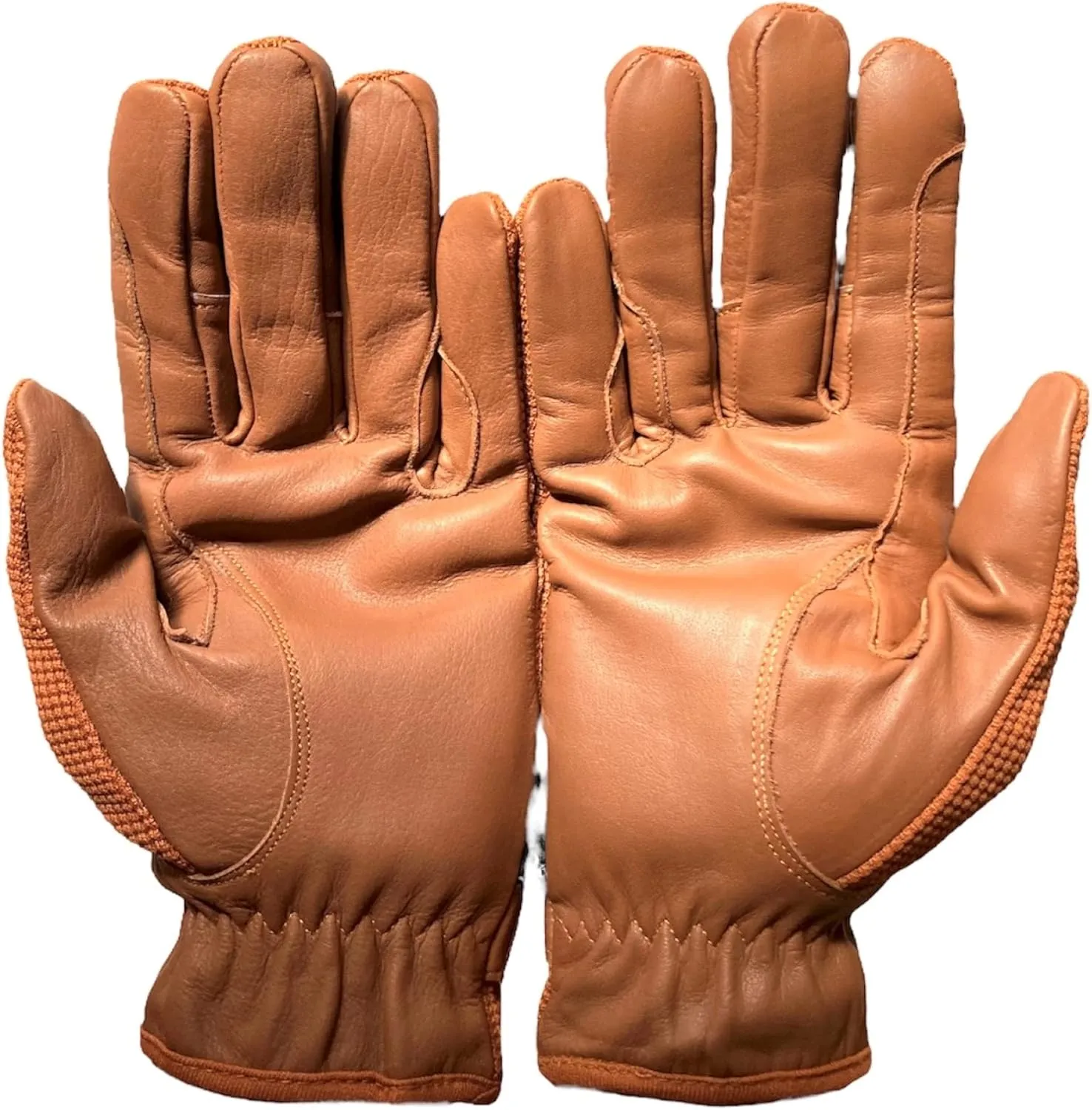 Ladies Horse Riding Women's Gloves Equestrian Real Leather & Cotton Premium Quality in TAN