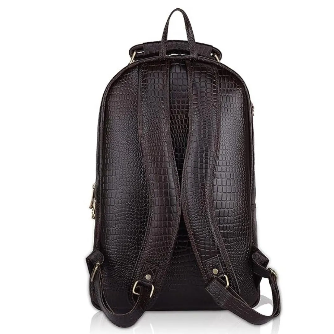 Laksh Croco Genuine Leather Backpack Hive