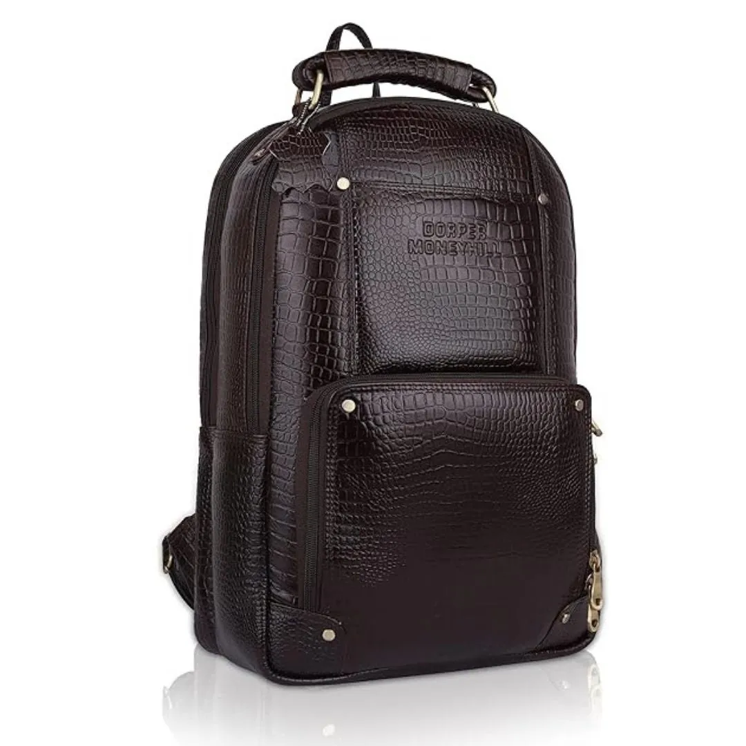 Laksh Croco Genuine Leather Backpack Hive