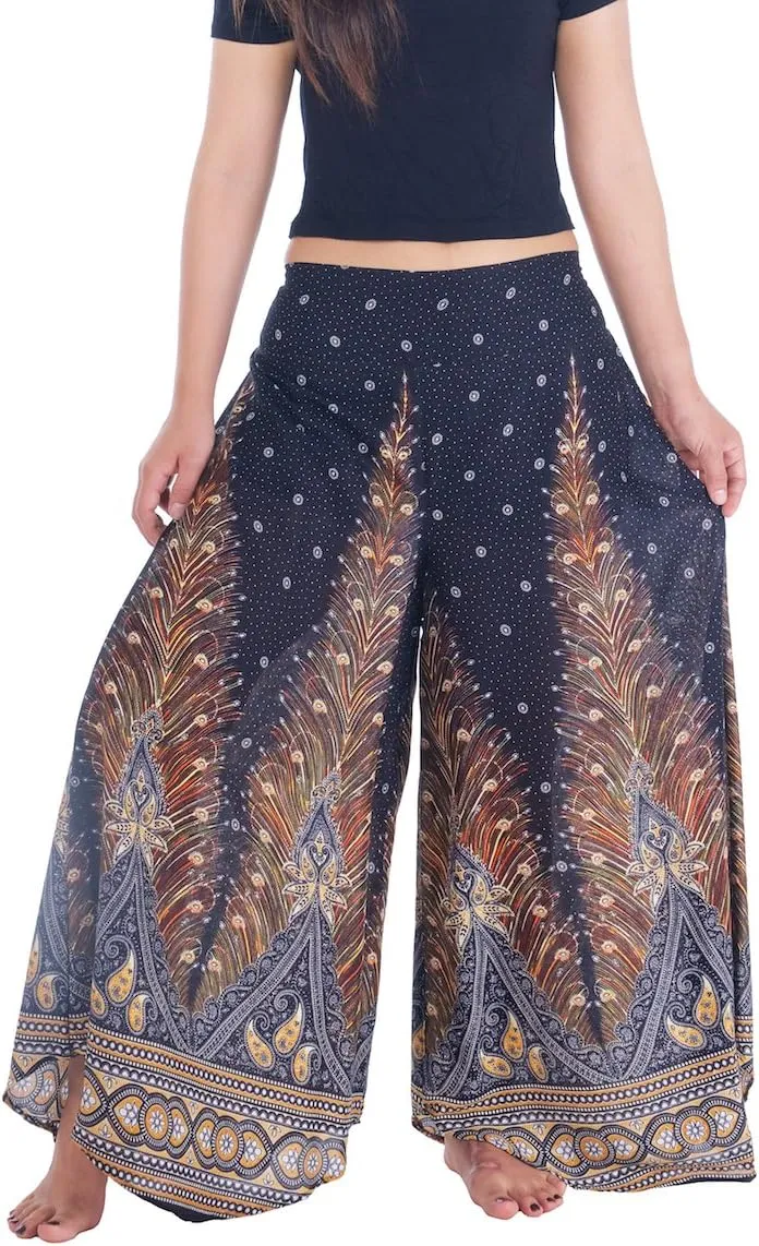 Lannaclothesdesign Palazzo Pants for Women Wide Leg Boho Harem Yoga Pants S M L XL Sizes