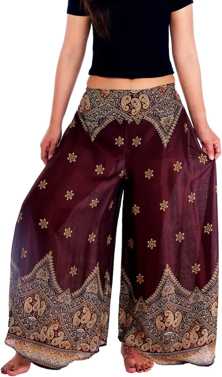 Lannaclothesdesign Palazzo Pants for Women Wide Leg Boho Harem Yoga Pants S M L XL Sizes