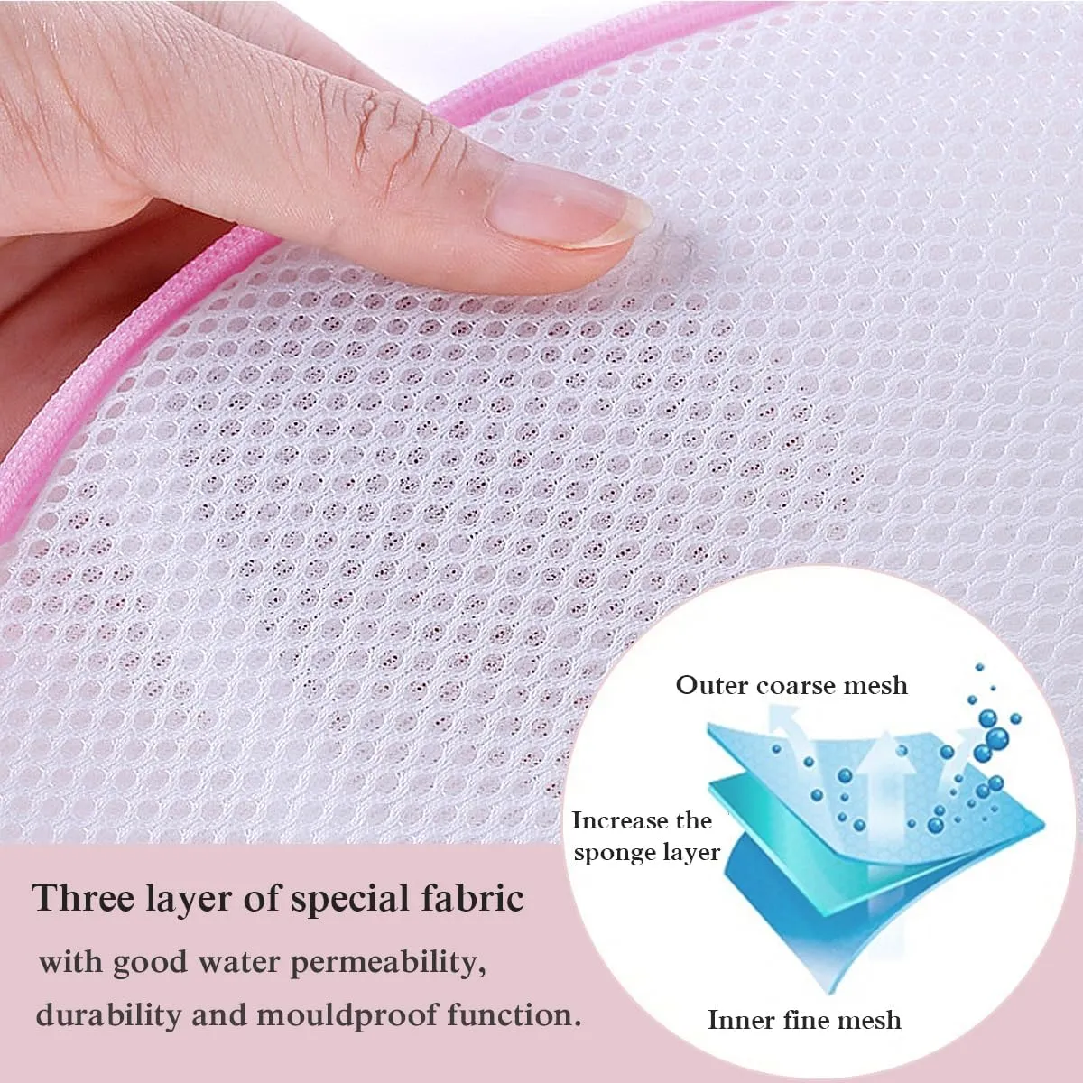 Large Bra Washing Bags for Laundry - 8 PCS, Lingerie Bag Underwear Brassiere Washing Bags with Zipper for Women Laundry Storage (Large-Pink 8 pack)