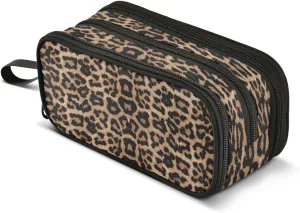 Large Capacity Pencil Case 3 Compartment Pouch Pen Bag Cheeteh Leopard Print for Middle High School Office College