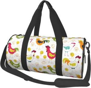Large Duffle Bag for Travel - Chickens A Gym Bag for Women Men, Foldable Travel Bags for Women Men with Zippered Multiple Pockets