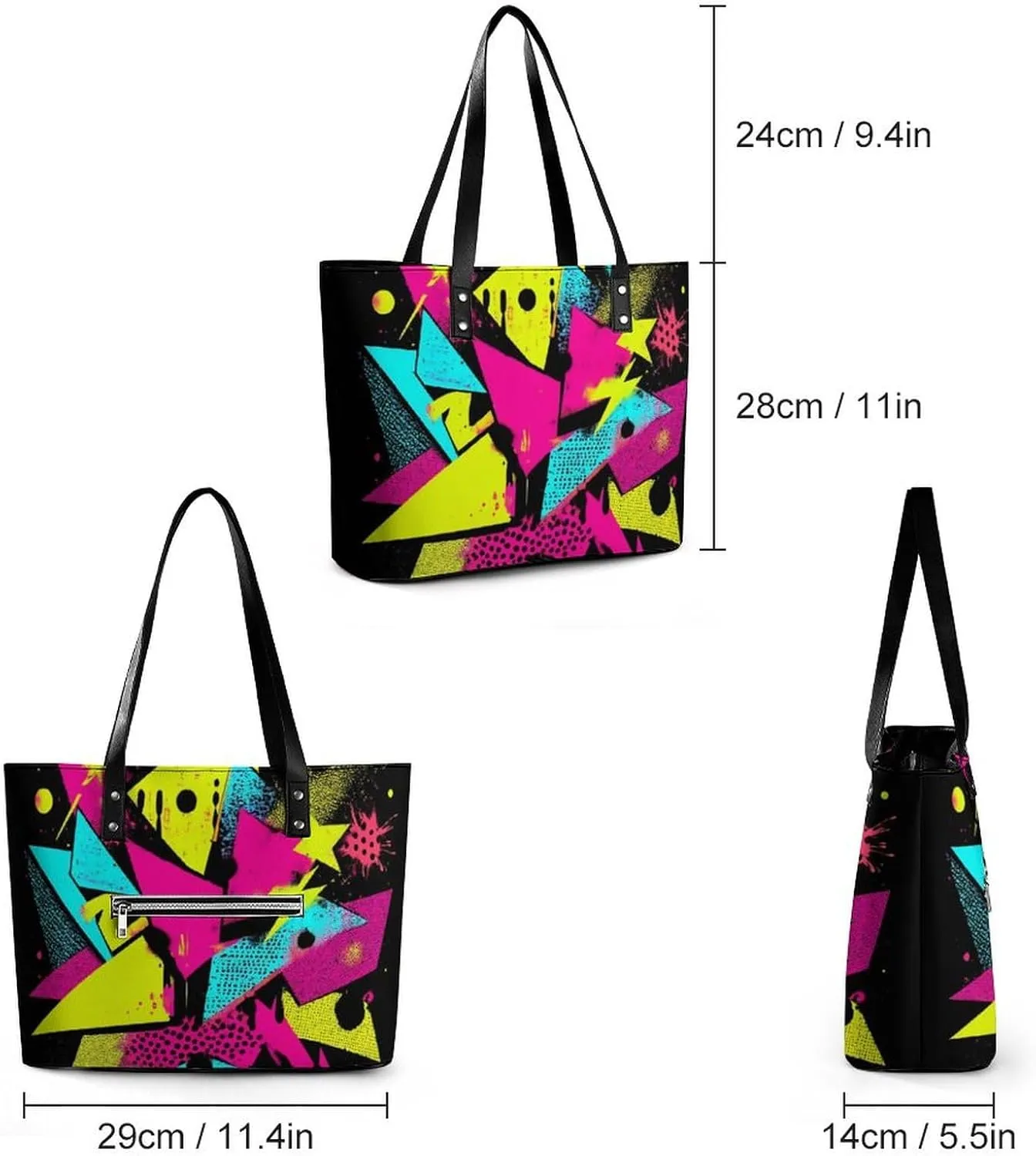 Large Leather Tote Bag Travel Work Daily Essentials Handbag For Women Men