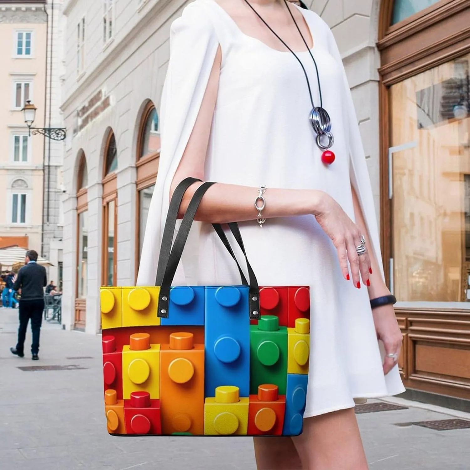 Large Leather Tote Bag Travel Work Daily Essentials Handbag For Women Men