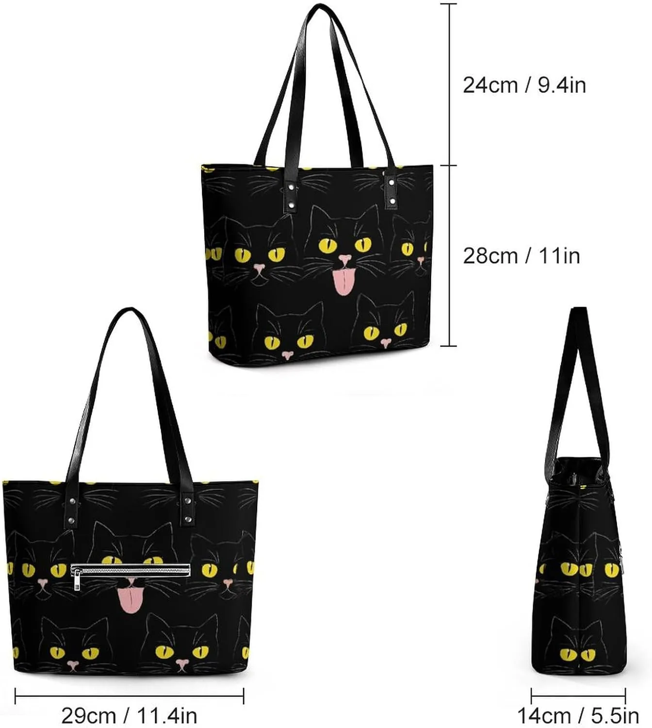 Large Leather Tote Bag Travel Work Daily Essentials Handbag For Women Men