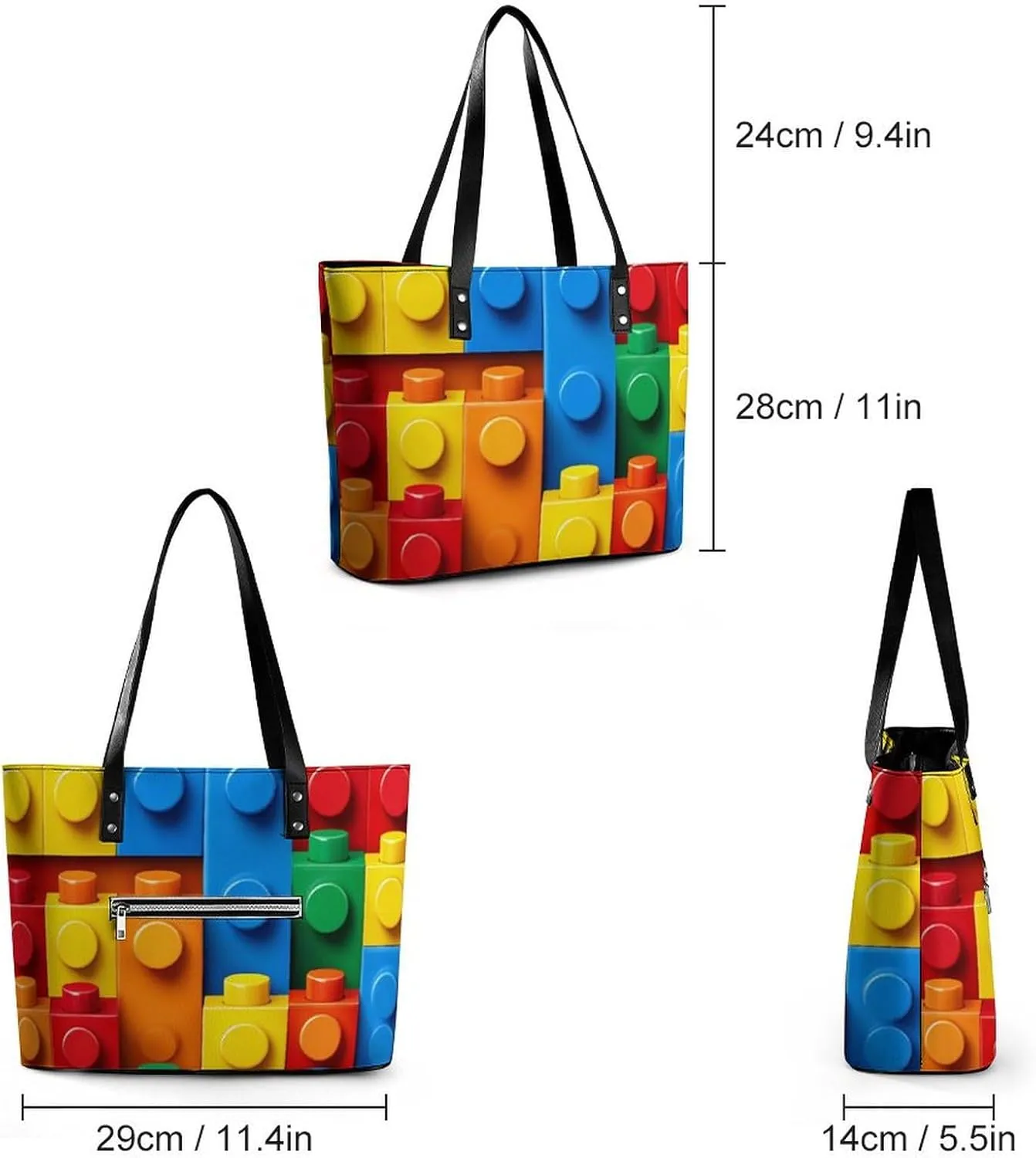 Large Leather Tote Bag Travel Work Daily Essentials Handbag For Women Men