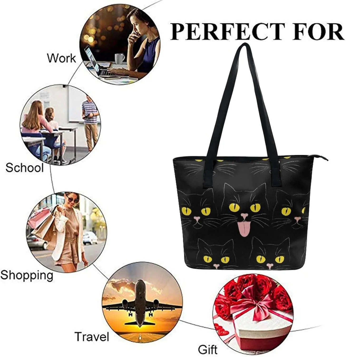 Large Leather Tote Bag Travel Work Daily Essentials Handbag For Women Men