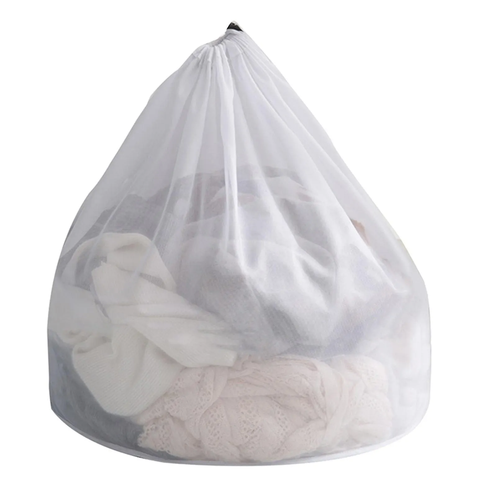 Large Mesh Laundry Bag With Drawstring Durable Nylon Washing Bag For Storage Gar