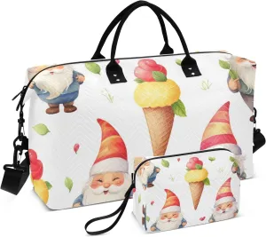 Large Travel Duffel Bag Sports Tote Gym Bag Overnight Weekender Bags Gnome Dwarf Carry On Luggage with Toiletry Bags