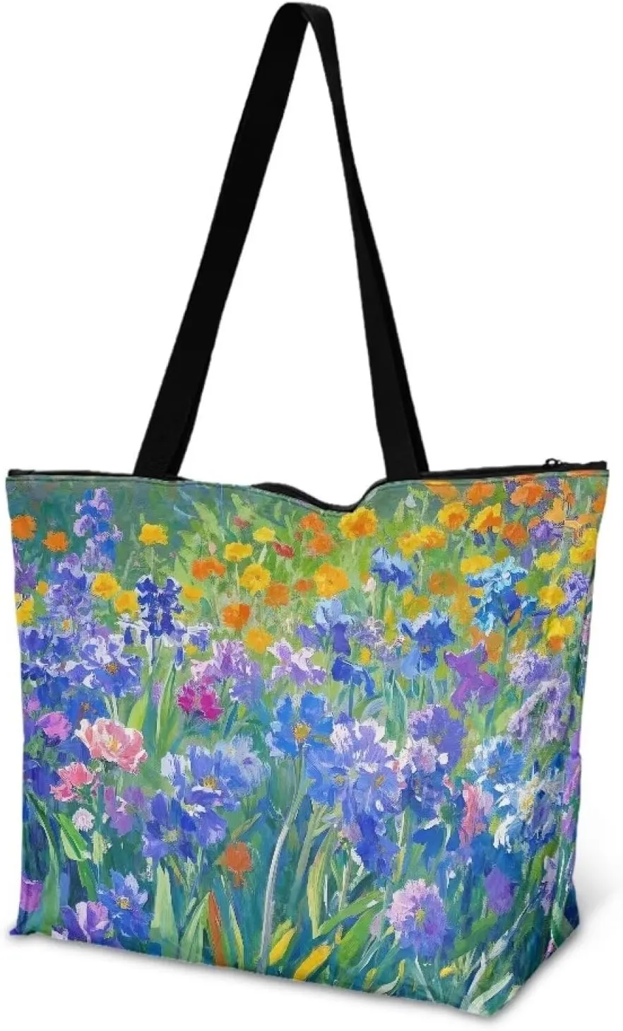 Large Zipper Tote Bag for Gym Work, Holiday Theme Recycle Paper Tote Bags with Handles Reusable Grocery Bag