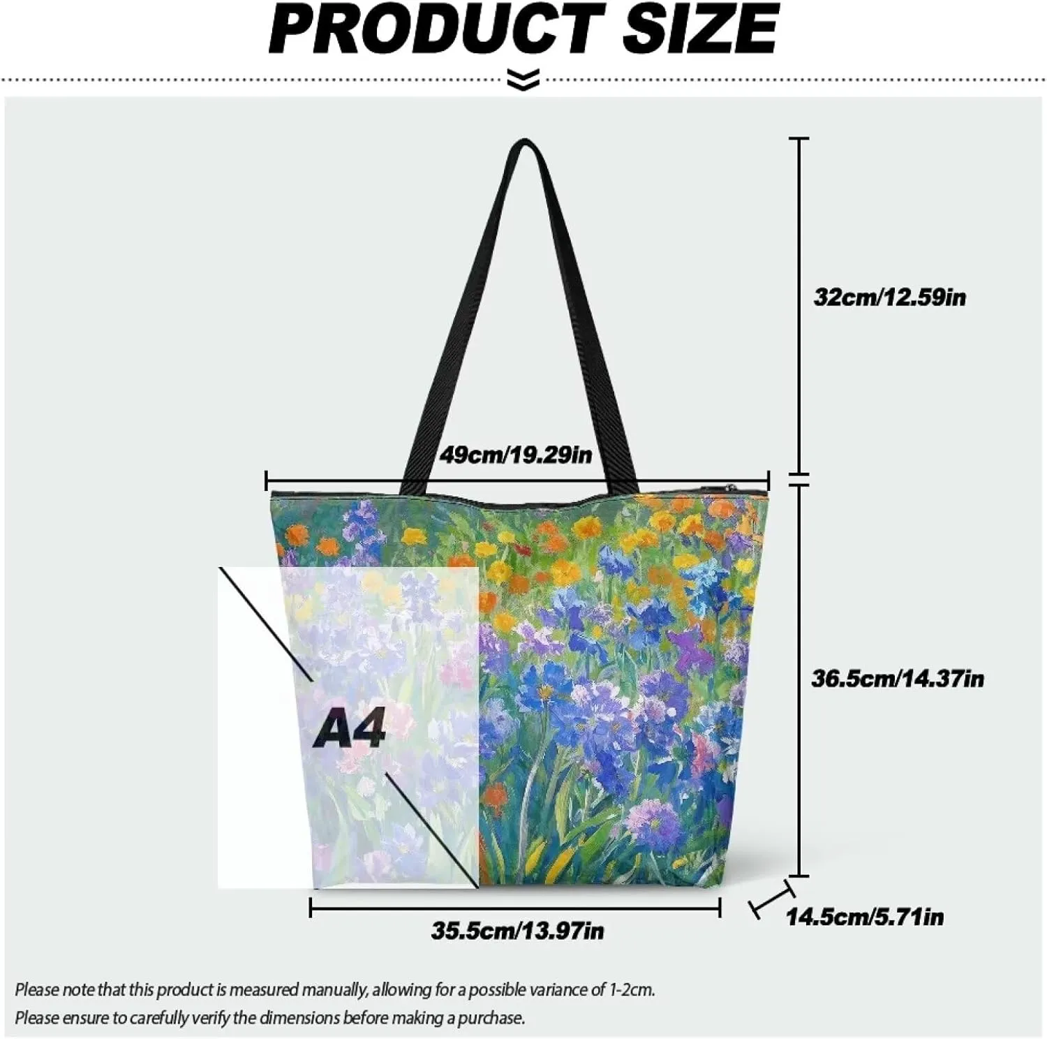 Large Zipper Tote Bag for Gym Work, Holiday Theme Recycle Paper Tote Bags with Handles Reusable Grocery Bag